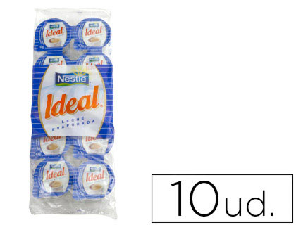 10 porciones de leche evaporada Ideal 7,5 g.